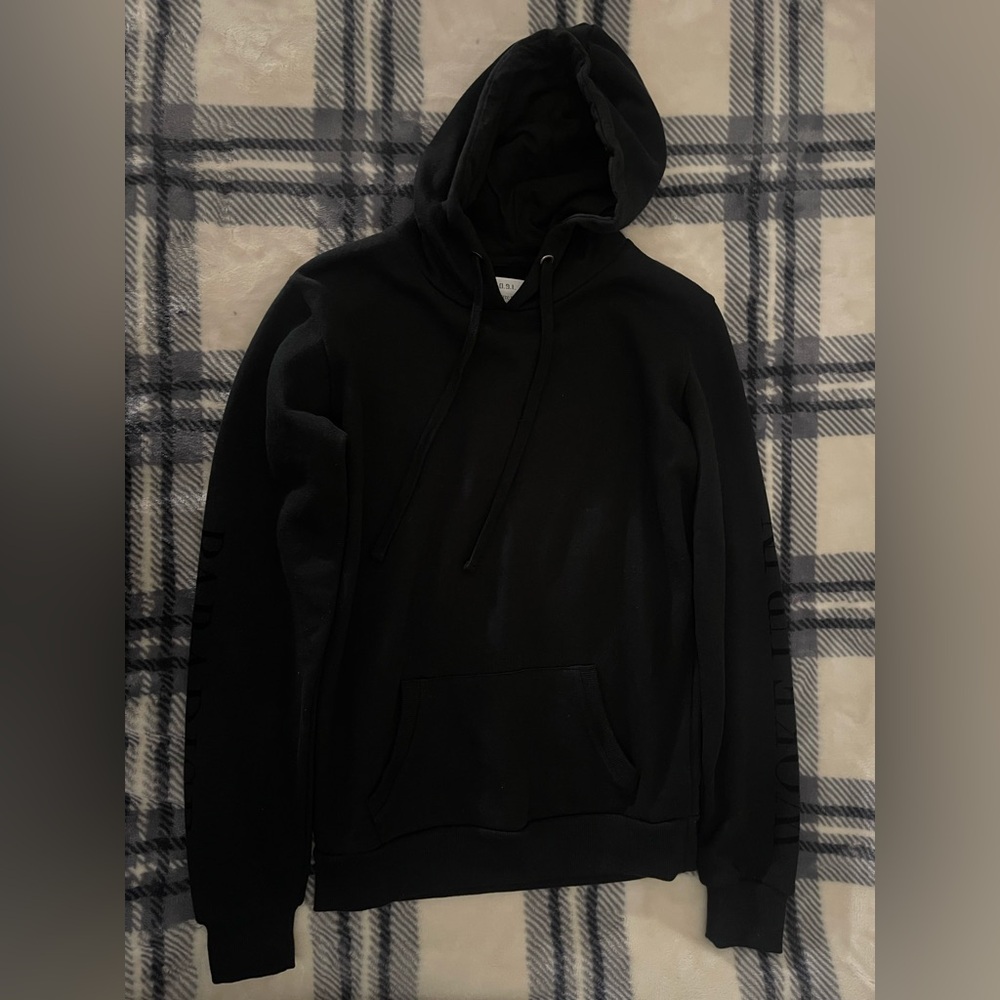 Send offer Black Hoodie for Women “Woke up in paradise” written on the sleeves